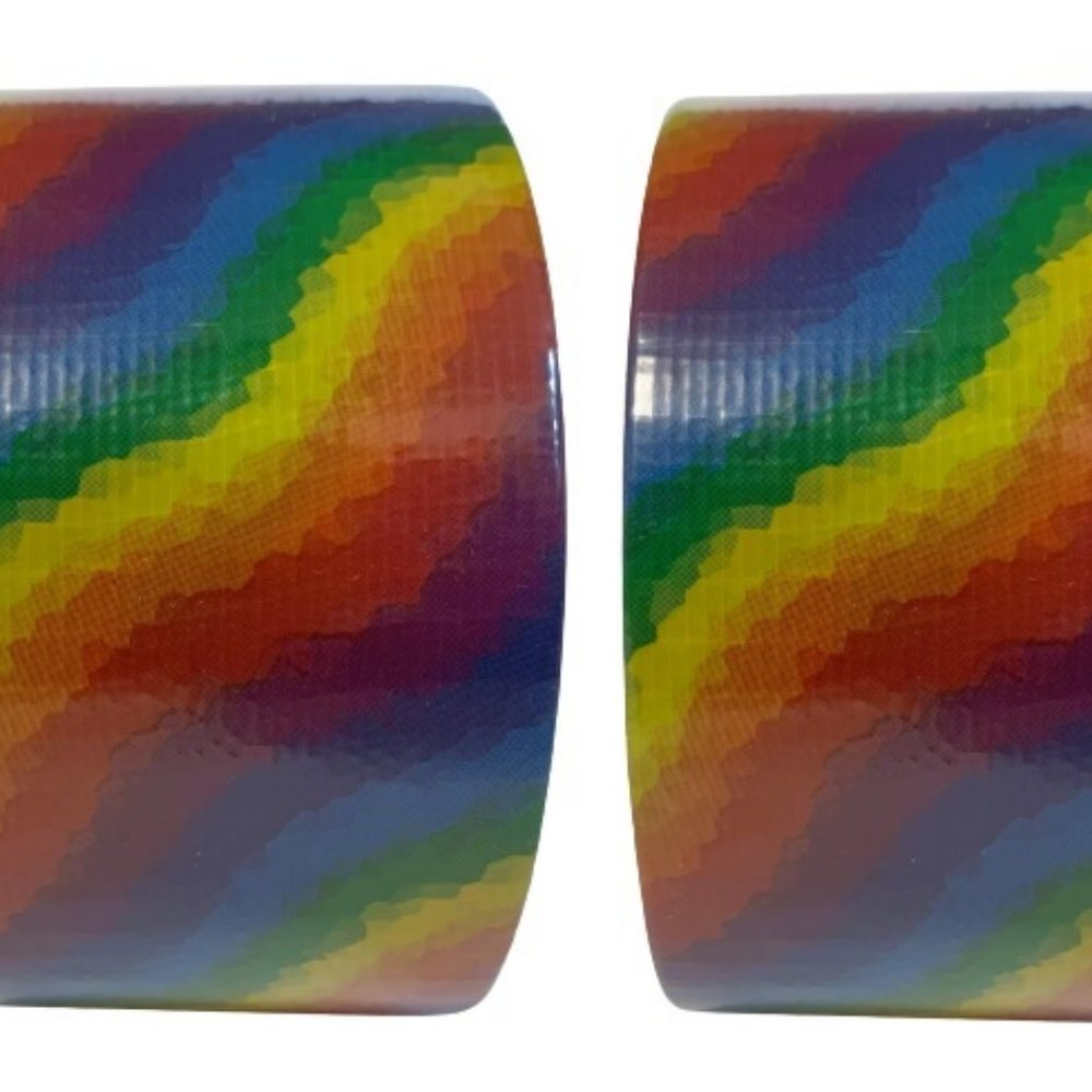 Rainbow Duck Tape 2 Rolls Pride Multi-color Wave Craft Tape TWO